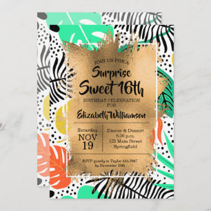 Tropical Sweet 16e anniversaire Invitations