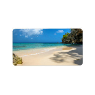 Tropical Tahiti Sandy Island Beach Adressaufkleber