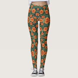 Tropical Tangelo: Eine lebendige Oase der Blumen Leggings