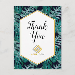 Tropical Thank You Logo Geschäftspostkarte Postkarte