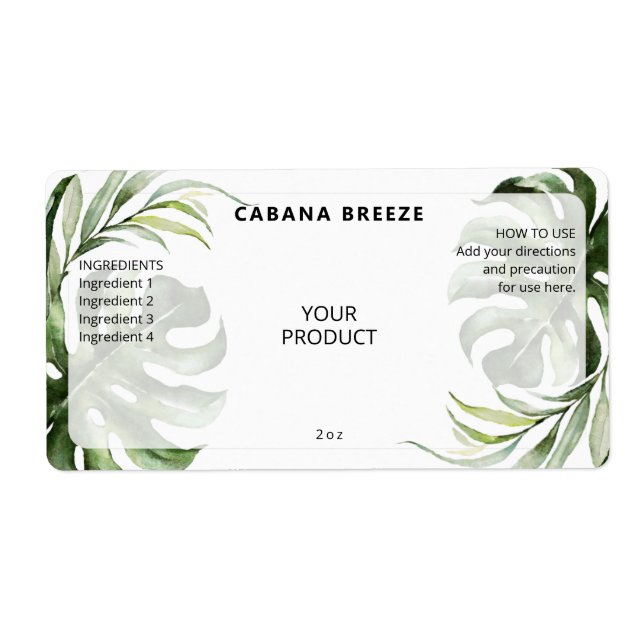 Tropical Thème Dropper Bottle Étiquettes (Devant)