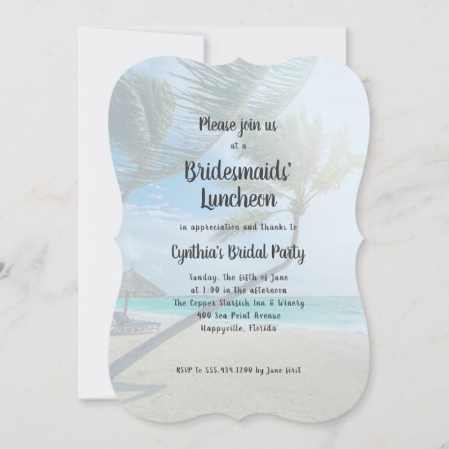 Tropical Themed Bridesmaids Luncheon Einladung (Vorderseite)