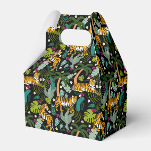 Tropical Tiger Black Botanle Safari Cats Geschenkschachtel