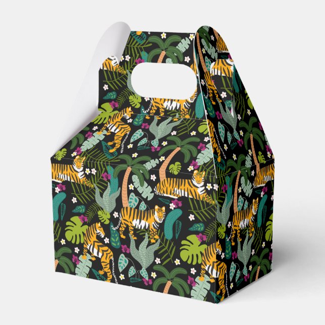 Tropical Tiger Black Botanle Safari Cats Geschenkschachtel (Vorderseite)