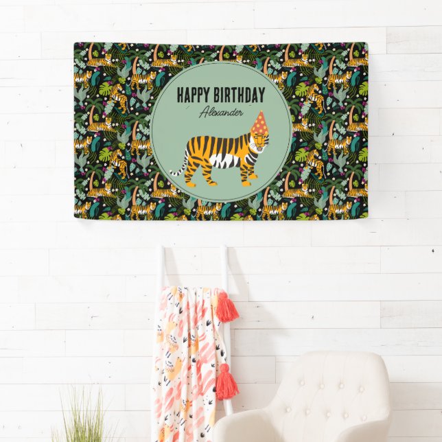 Tropical Tiger Botanle Safari Banner (Insitu)