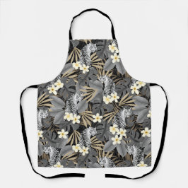 Tropical Tiger Hawaiian Palm Jungle Gray Schürze