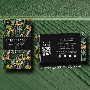 Tropical Tiger Salon Haarstylist Make-up Visitenkarte