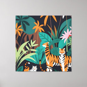 Tropical Tiger Trio Leinwanddruck