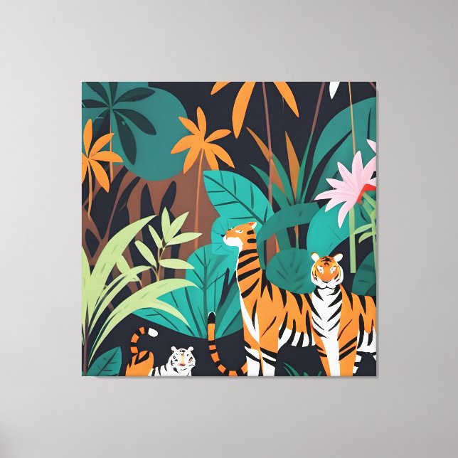Tropical Tiger Trio Leinwanddruck (Vorderseite)