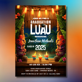 Tropical Tiki Hawaiian Island Luau Abschluss Einladung