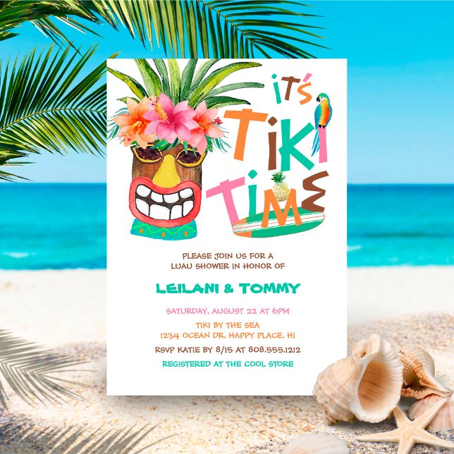 Tropical Tiki Luau Paare Dusche Einladung (Von Creator hochgeladen)