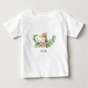 Tropical Toucan Bird Floral Baby Dusche T-shirt