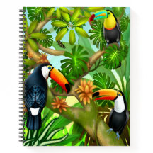 Tropical Toucan Birds Spiral Notebook