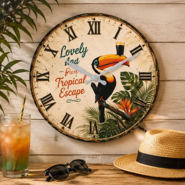 Tropical Toucan Große Wanduhr (Von Creator hochgeladen)