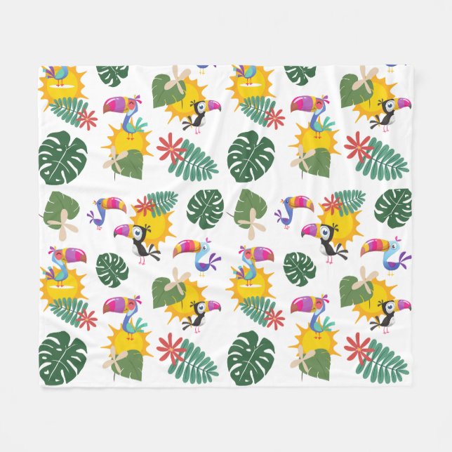 Tropical Toucan Medium Fleecedecke (Vorderseite (Horizontal))