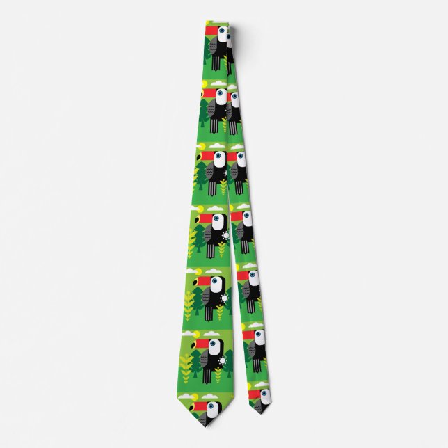 Tropical Toucan Neck Tie Krawatte (Vorderseite)