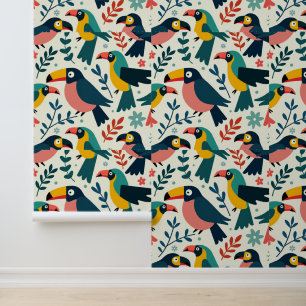 Tropical Toucan Paradise: Ein farbenfrohes Vogelmu Tapete
