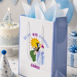 Tropical Toucan Personalisiert Happy Birthday Medi Mittlere Geschenktüte
