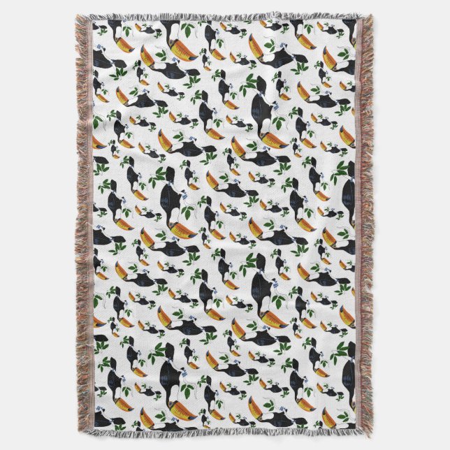 Tropical Toucans - Playful Jungle Decke (Vorderseite Vertikal)