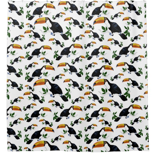 Tropical Toucans - Playful Jungle Duschvorhang (Vorderseite)