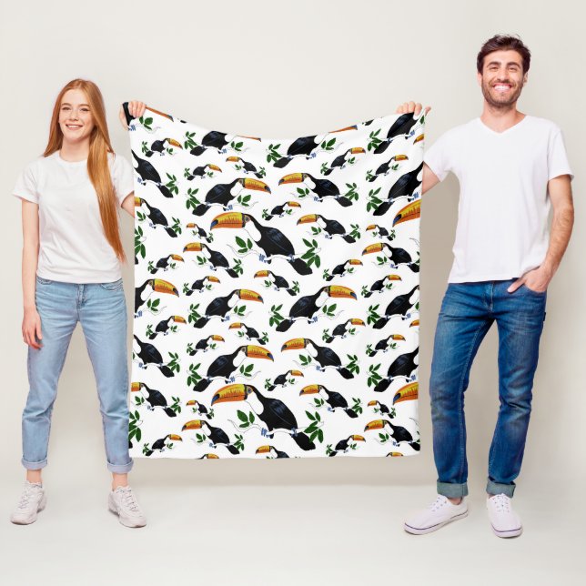 Tropical Toucans - Playful Jungle Fleecedecke (Beispiel)