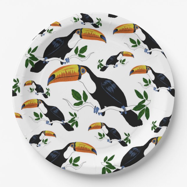 Tropical Toucans - Playful Jungle Pappteller (Vorderseite)