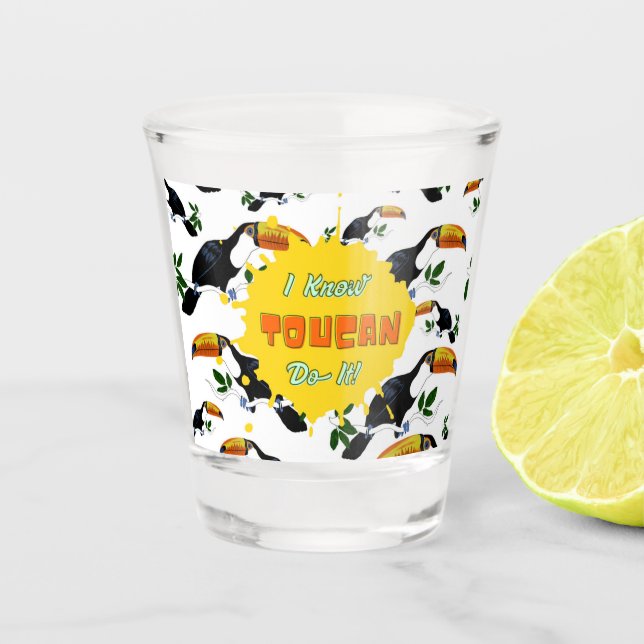 Tropical Toucans - Playful Jungle Schnapsglas (Vorderseite)