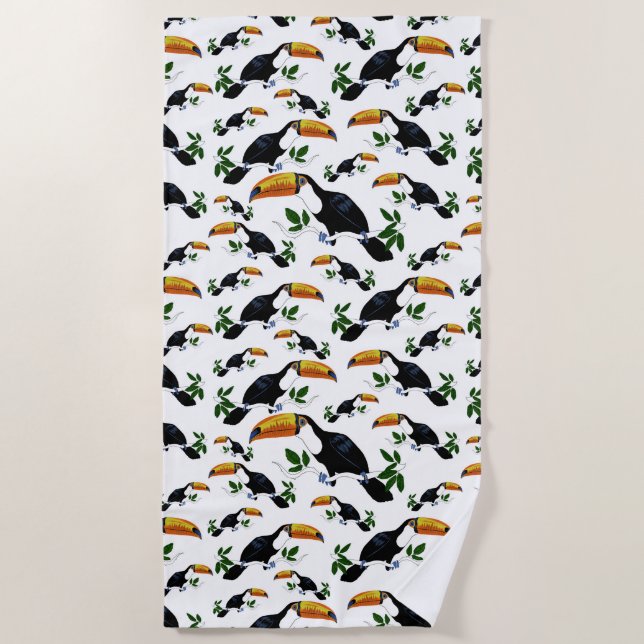 Tropical Toucans - Playful Jungle Strandtuch (Vorderseite)