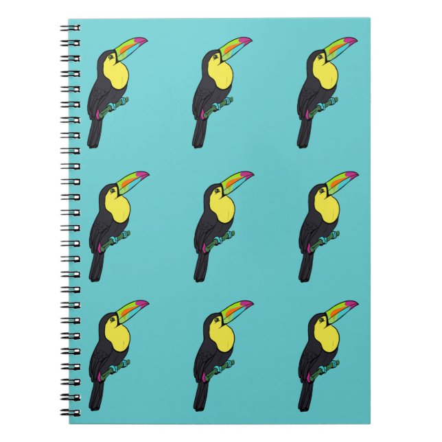 Tropical Turquoise Toucan Spiral Notebook Notizblock (Vorderseite)