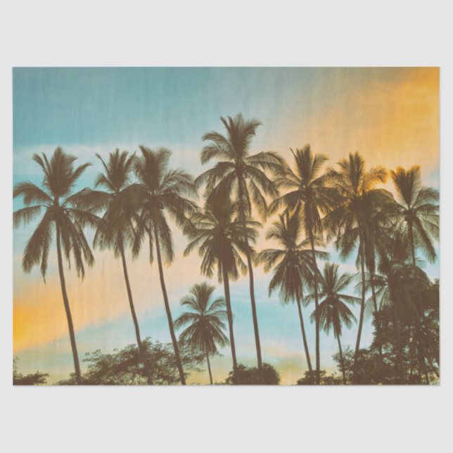 Tropical Twilight: Coconut Palm Silhouette Seidenpapier (Vorderseite)