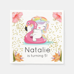 Tropical Unicorn Pool Party Serviette