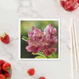 Tropical Vanda Orchid Cluster Birthday Serviette