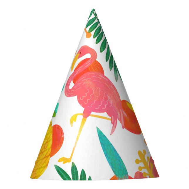 Tropical Vibes Floral Blätter Summer Luau Party Partyhütchen (Vorderseite)