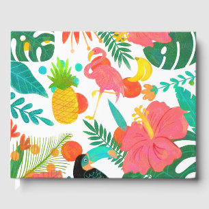 Tropical Vibes Floral Blätter Summer Luau Wedding Gästebuch