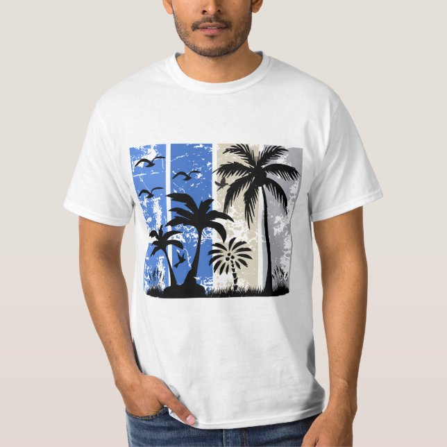Tropical Vibes in Stripes” T-Shirt (Vorderseite)