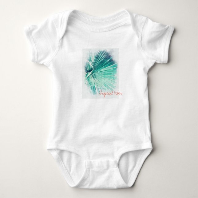 Tropical Vibes Pal Tree Leaf Baby Bodysuit Strampler (Vorderseite)