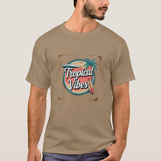 Tropical Vibes Surfing T - Shirt (Vorderseite)