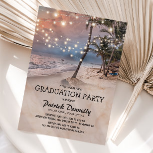 Tropical Vintag Beach 2024 Graduation Party Einladung