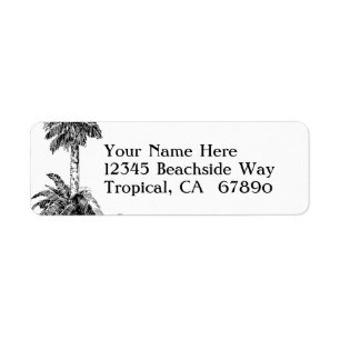 Tropical Vintag Beach Custom Return Address Label