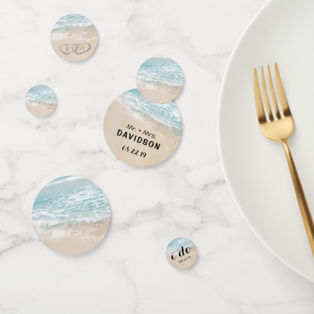 Tropical Vintag Beach Heart Shore Wedding Konfetti (Gruppe)