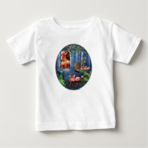 Tropical Vintag Blue Marble Palace Baby T-shirt