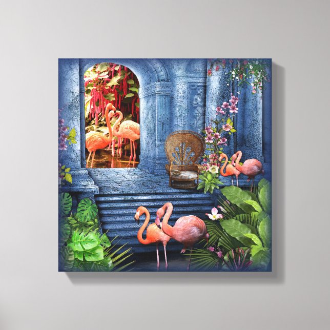 Tropical Vintag Blue Marble Palace Leinwanddruck (Vorderseite)