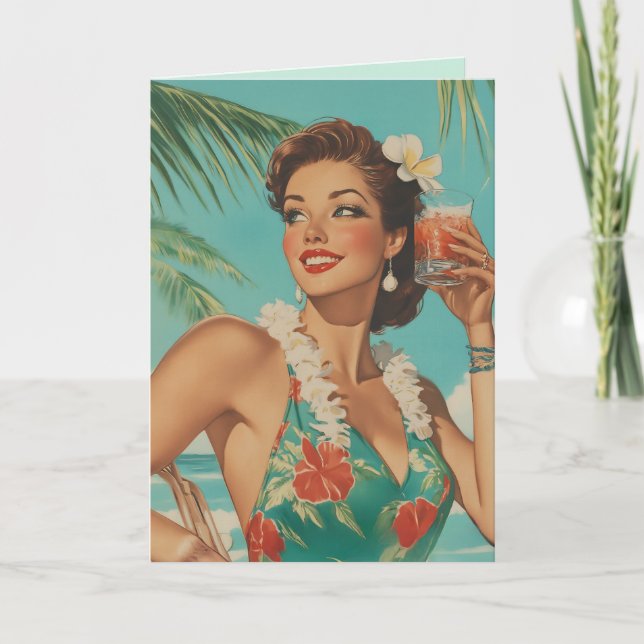 Tropical Vintag Paradise Vibes Einladung (Vorderseite)