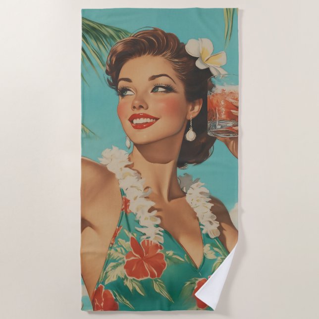Tropical Vintag Paradise Vibes Strandtuch (Vorderseite)