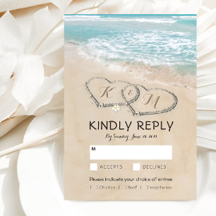 Tropical Vintage Beach Wedding RSVP Entree Choices