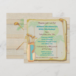 Tropical Vintage Golf Party Invitation