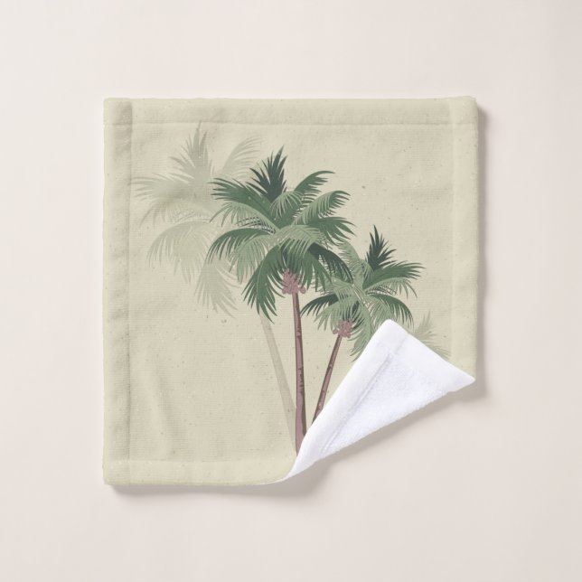 Tropical Vintage Palm Trees on Pale Green Waschlappen (Waschlappen)