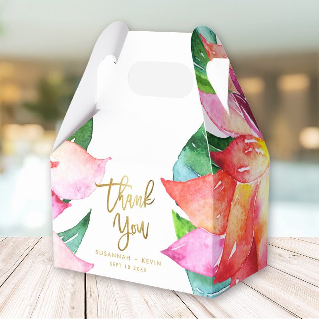 Tropical Watercolor Blume Gastgeschenk Hochzeit Vi Geschenkschachtel (Von Creator hochgeladen)
