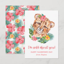 Tropical Watercolor Lion Wild über Ihr Valentine