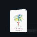 Tropical Watercolor Palm Tree beach Christmas Card Feiertagskarte<br><div class="desc">This minimal tropical theme holiday card features a replica of my original hand painted watercolor palm tree in shades of tropical colors on a crisp white background. The words Merry Christmas are set in a modern brush script typography. The inside features your custom greeting in a berry red. Personalize the...</div>